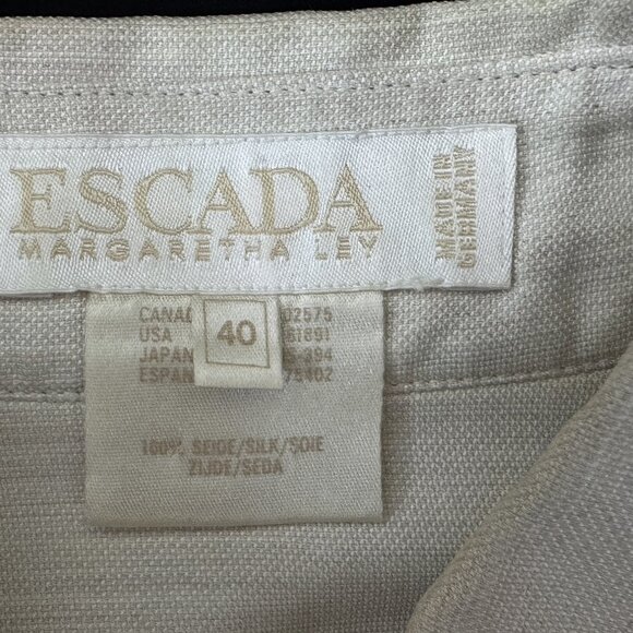 Escada Beige Button Down Silk Shirt Size 40 (US: 10) - Picture 4 of 4